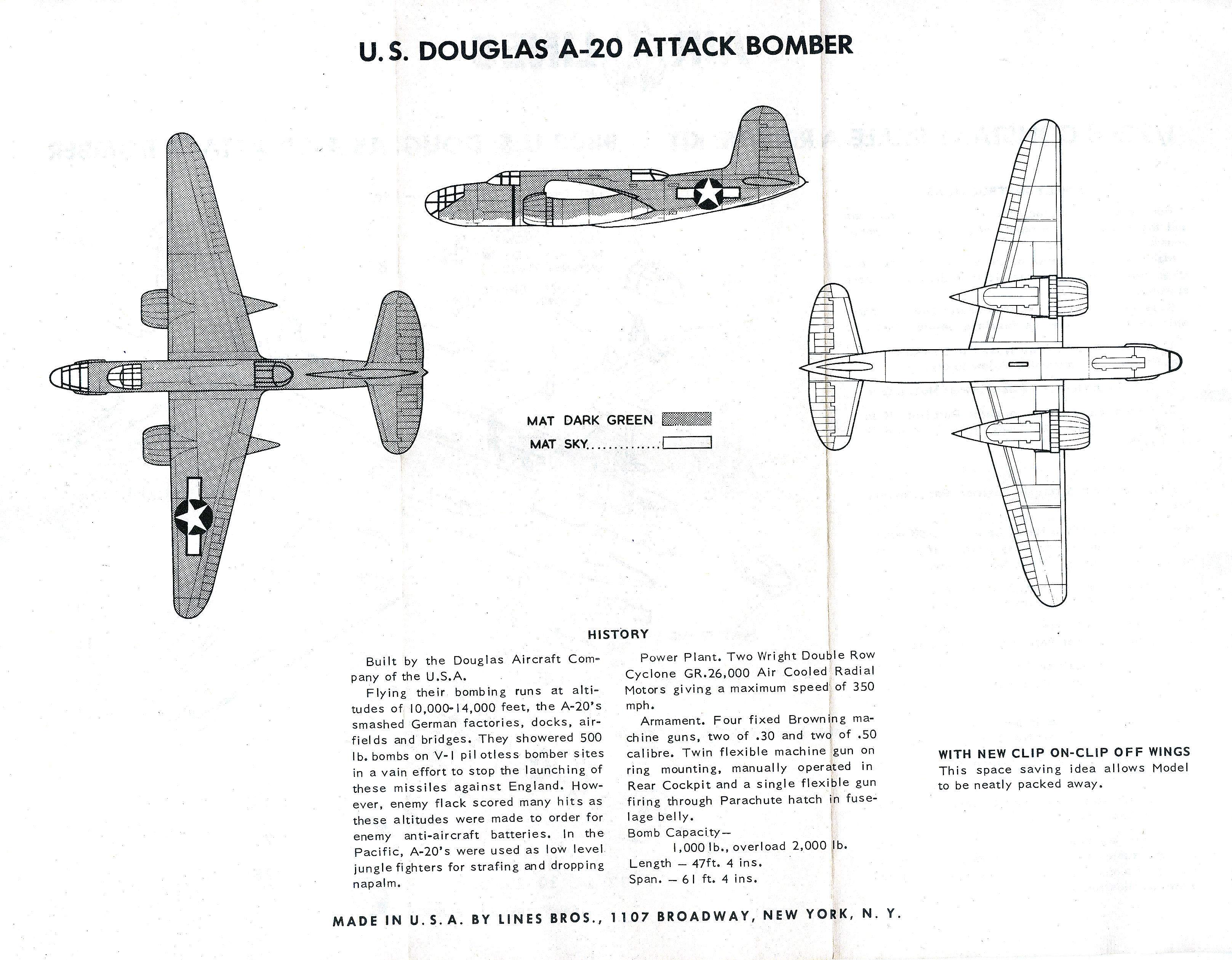 Коробка Air Lines 9803 U.S. Douglas A-20 Attack Bomber